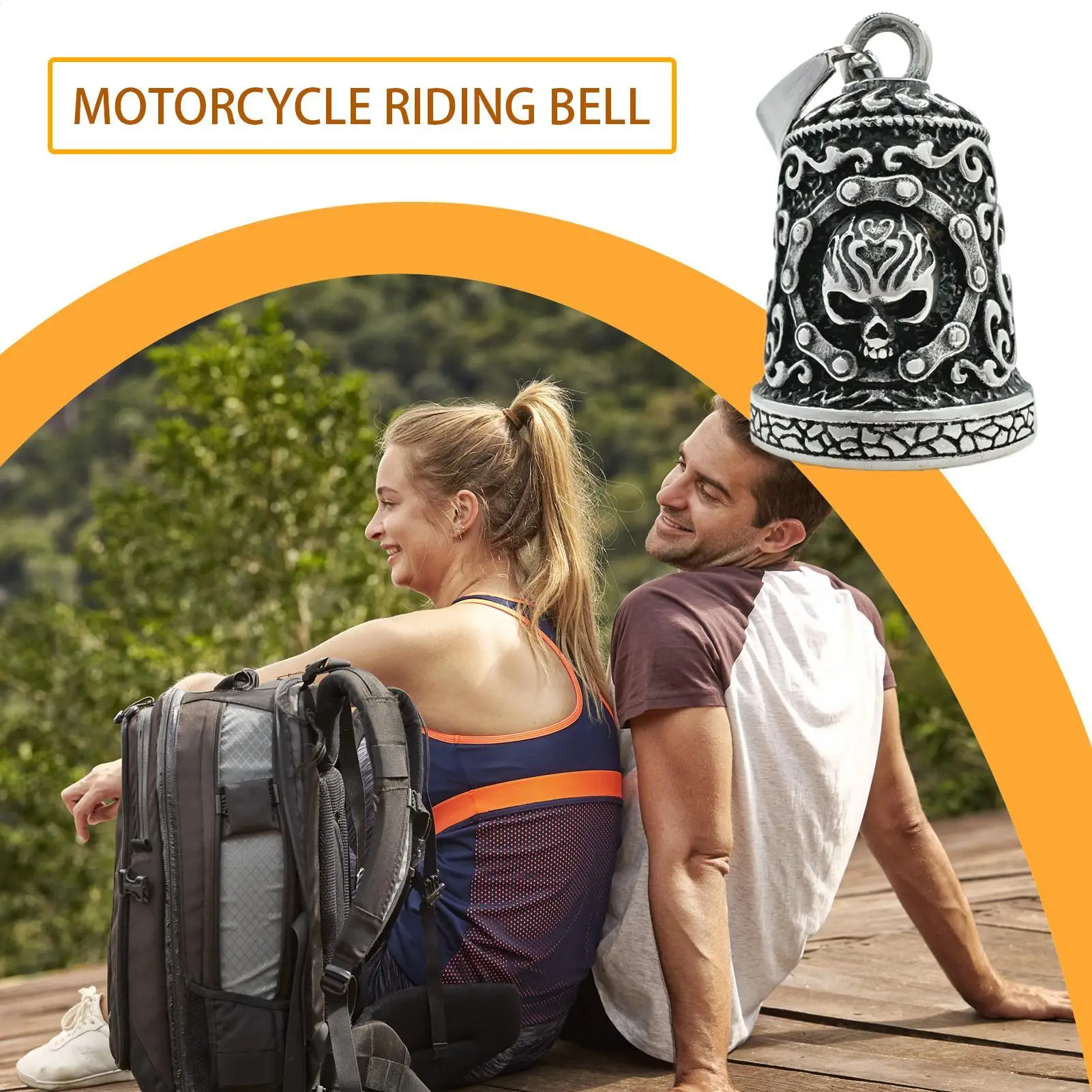 Biker Bells For Motorcycles Skull Design Bell Key Chain Weatherproof Handmade Motorbike Accessories Luky Rider Keychain Pendant