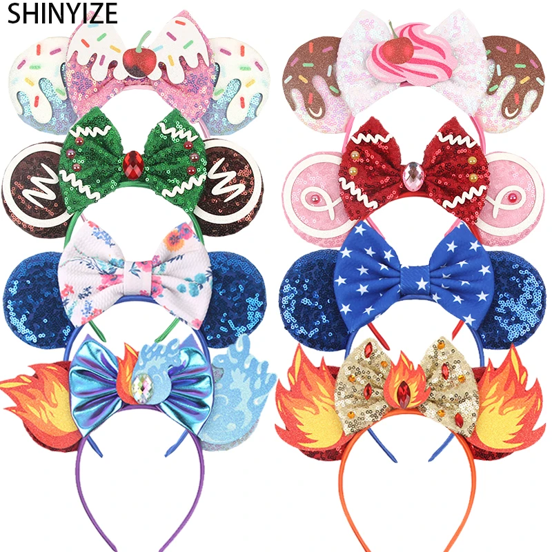 Nette Cartoon Cosplay Wasser Feuer Element Maus Ohren Haarband 5 Bogen Stirnband Kinder Festival Party DIY Haar Zubehör mujer Geschenk