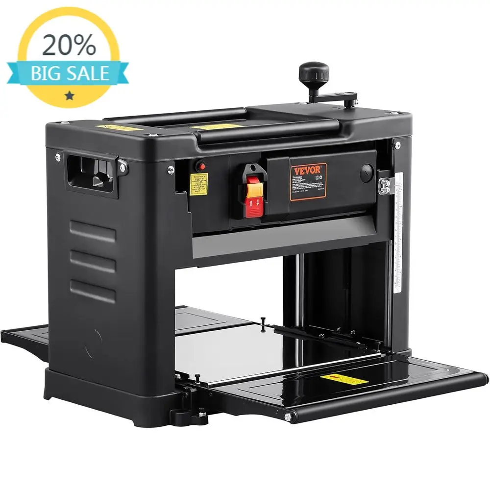 

Настольный строгальный станок с двигателем 15 А, мощностью 2000 Вт, столом для подачи материала 12 дюймов, для тихой обработки твердых и мягких пород древесины