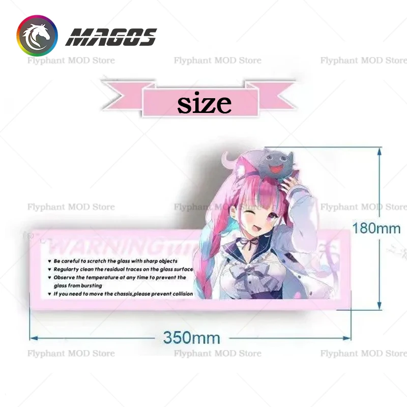 Anime Animation Chassis  Side Transparent Glass Anime Desktop Host Comic Paste Decoration Customization