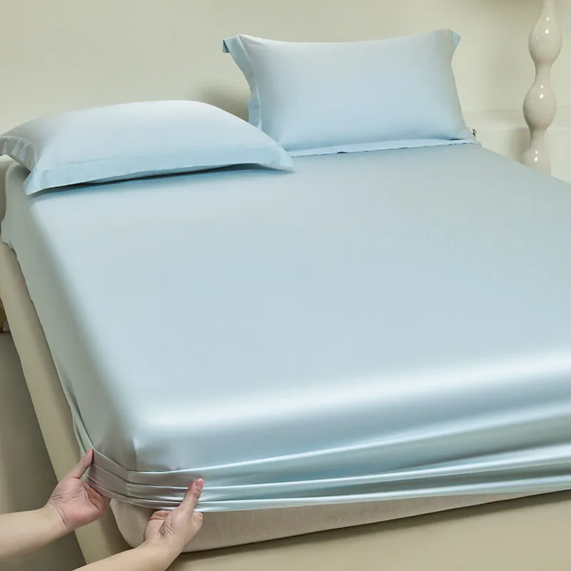 Cooling Blue Bedsheets Pillowcase Summer Queen Size Twin Bedsheets Adult Mattresses Ropa De Cama Juego Completo Bedding Sets