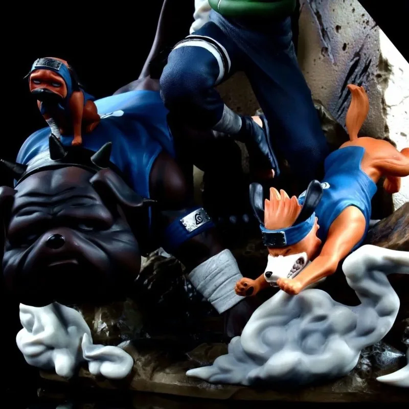 37m figuras dos desenhos animados hatake kakashi cão estátua de duas cabeças anime coleção modelo ornamento de mesa decorações presentes de férias brinquedos