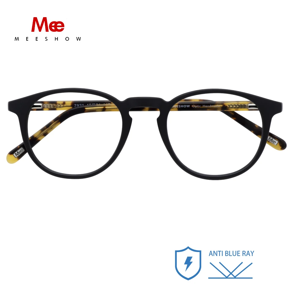 Meeshow Brand Acetate Fashion Anti Blue Light Blocking Women Reading Glasses Men's eyeglasses Prescription Lenses  7921