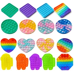 2024 HOT Pop Sensory Toys Rainbow Dinosaur Fidget Toys Children Push Its Kawaii Autism Needs Squishy Stress Reliever Toys