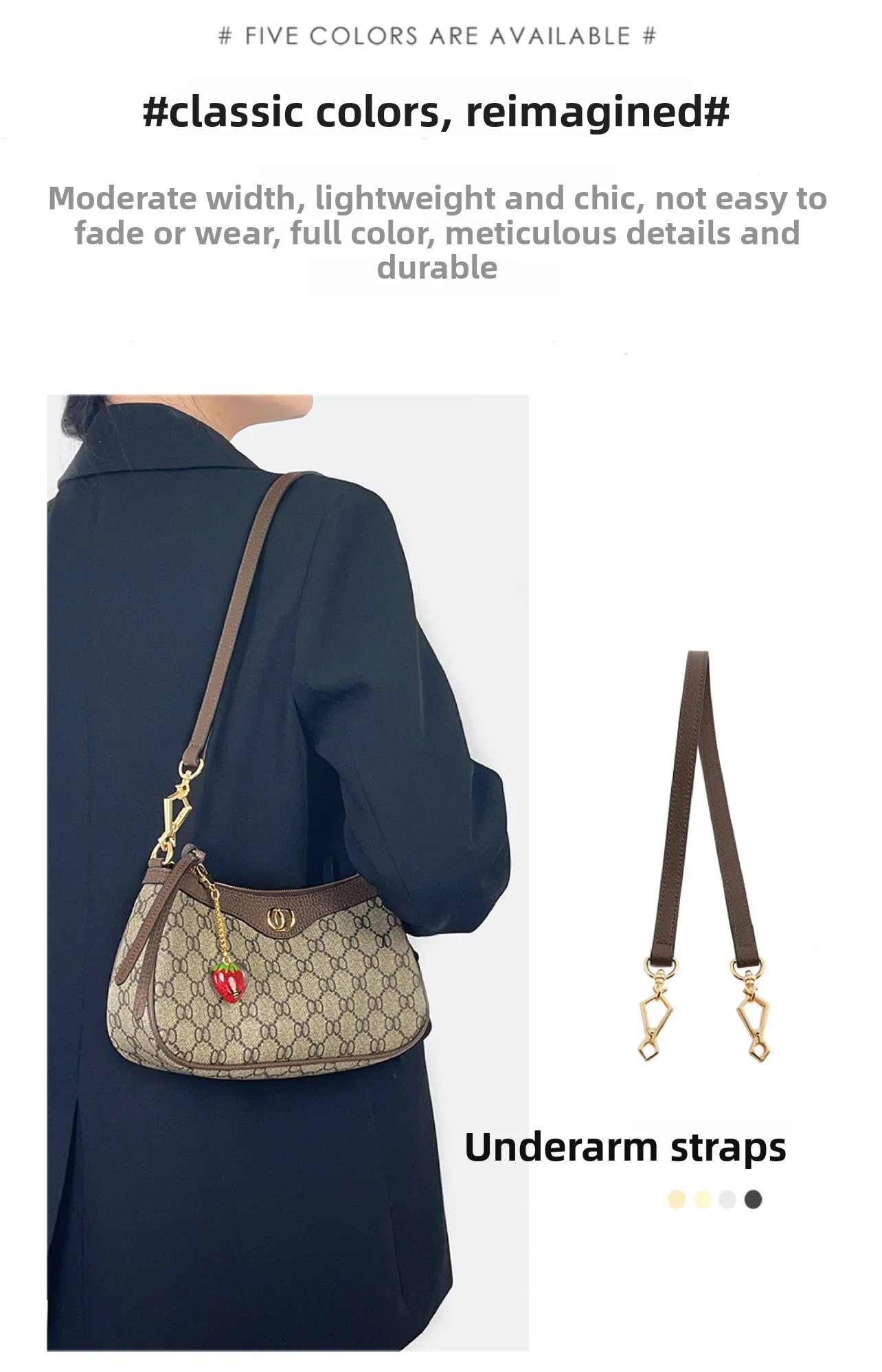 Bag Shoulder Strap For Ophidia Durable Fashion High-end Gift Underarm Crossbody Shoulder Strap Modification Bag Accessories