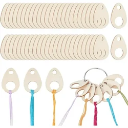 Teardrop Wood Thread Drops 1.9x1.3inch Wood Cross Stitch Thread Organization with Floss Ring for Craft DIY Sewing Storage