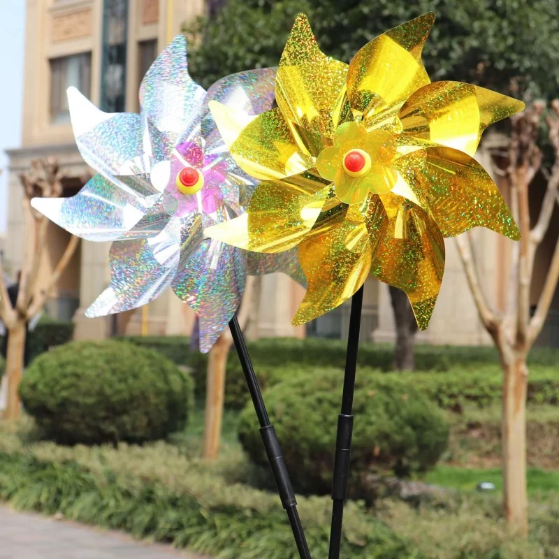 Bird Repeller Pinwheels Reflective Sparkly Scarecrow Pinwheel Windmill Spinner For Garden Lawn Yard Decor Keep Birds Away Child
