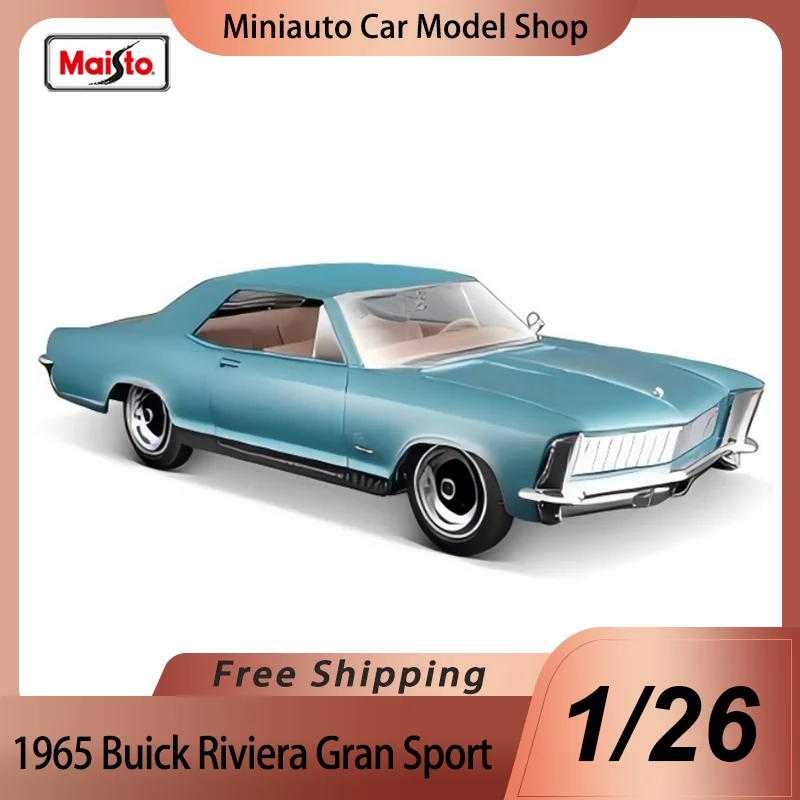 New In Stock Maisto 1:26 1965 Buick Riviera Gran Sport Miniature Buick Riviera Muscle Sports Car Alloy Diecast Model Toys Gift