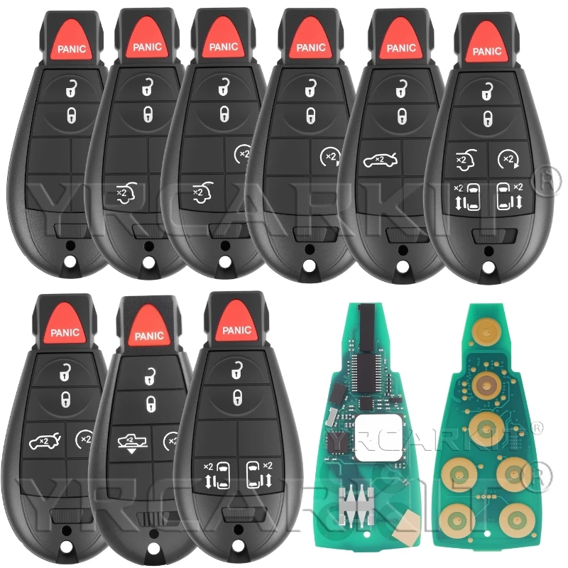 

Удаленный автомобильный ключ без ключа для Jeep Grand Cherokee Chrysler Town & Country 300 Dodge Caravan Ram Smart Key Card 1YZ-C01C 433 МГц ID46