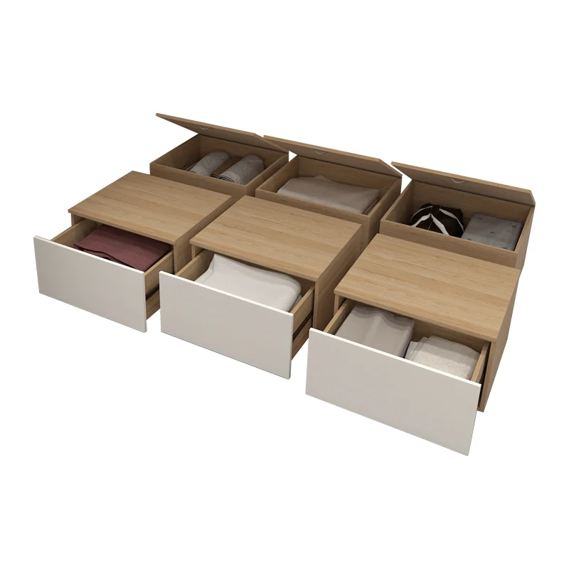 ^Customized Rubik's Cube Box Space-saving Small Apartment Tatami Bay Window Combination Storage Bed Floor Tread Rice Bedroom Bed