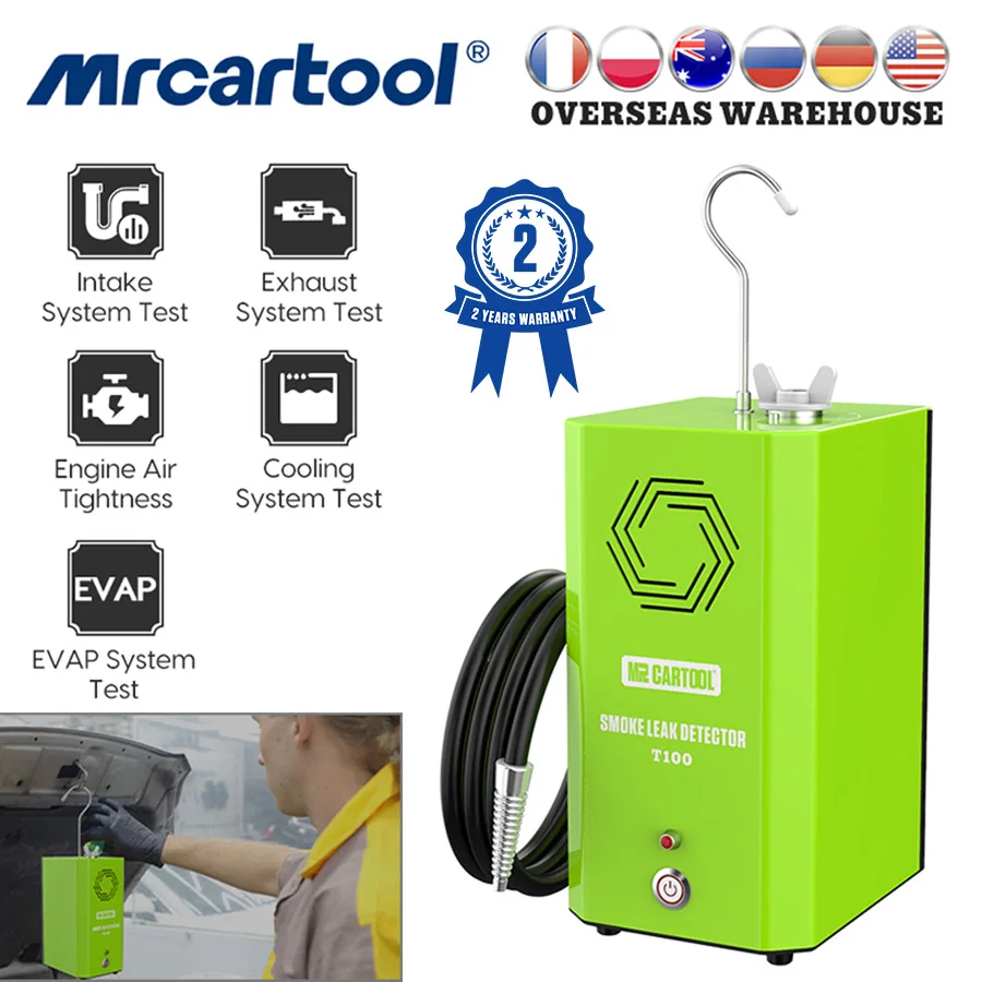 MRCARTOOL T100 Car EVAP Smoke Machine Fuel Pipe Vacuum Leak Leakage Detector Automotive Diagnostic Tester VS AUTOOL SDT106