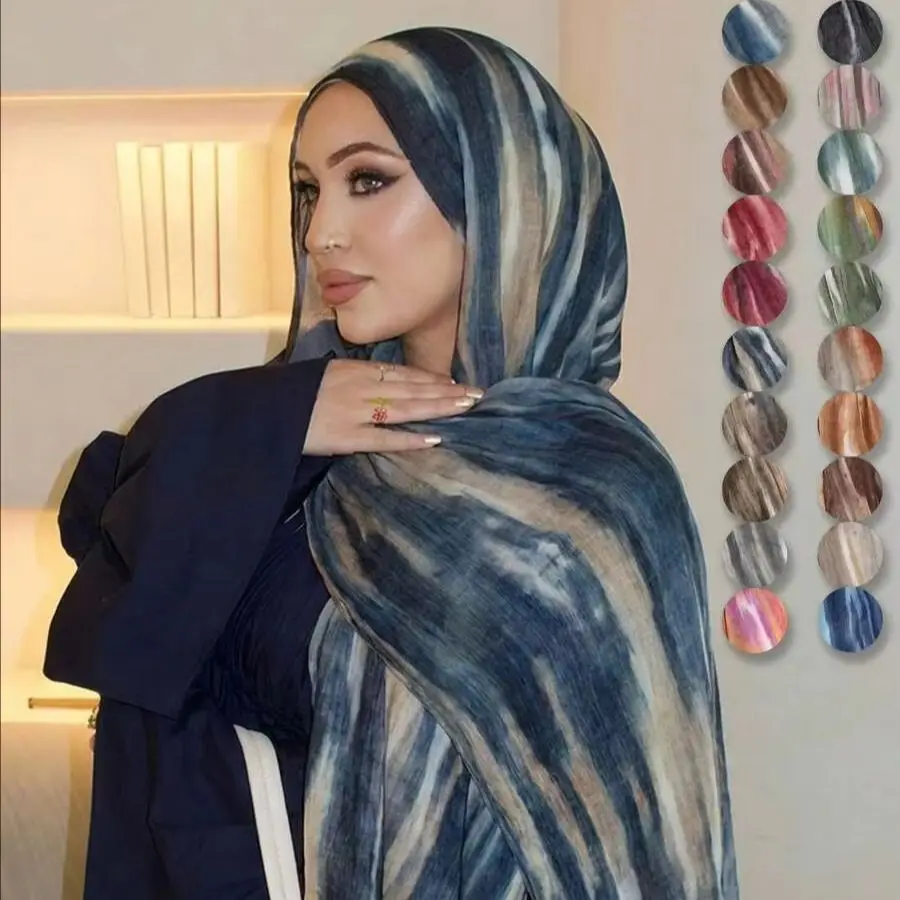Premium Rayon Cotton Crinkle Hijab Scarf For Woman Muslim Headscarf Head wrap Shawl Islam Turban Ramadan Eid Headband 180*80cm