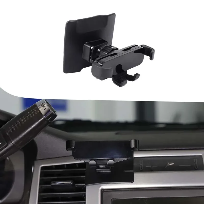 For Cadillac Escalade 2007-2014 ABS Black Car navigation screen mobile phone stand above car interior modification accessories