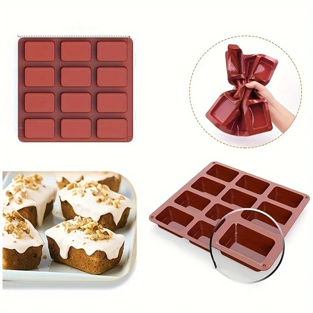 

Mini Bread Tray Silicone 12 Cavity Pudding Mold, Bread Cake Baking Mold, Baking Tools, Kitchen Gadgets, Kitchen Accessories