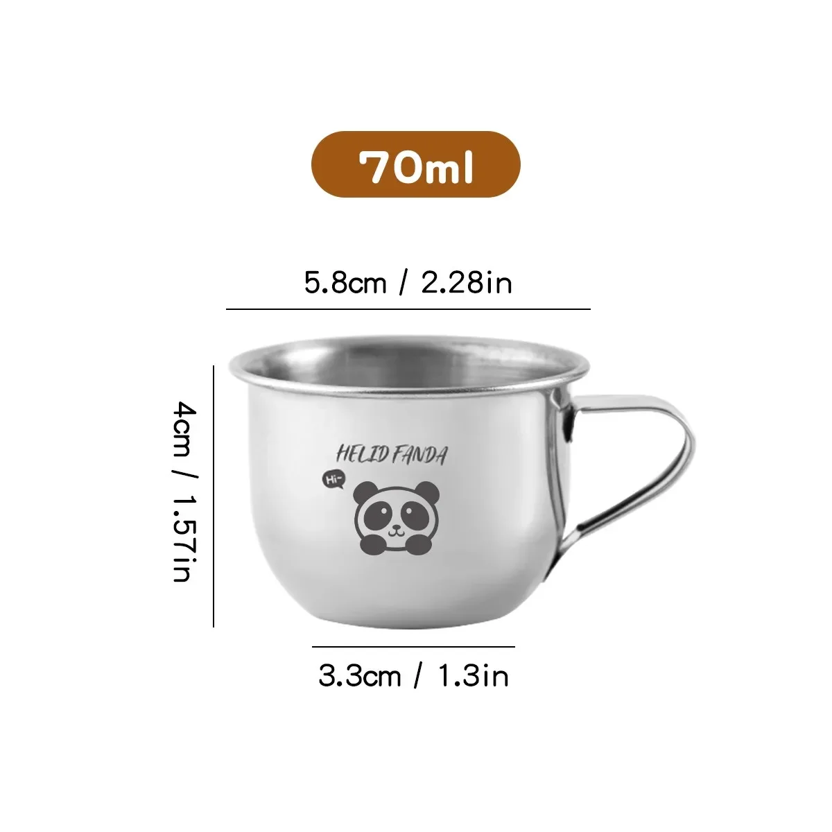70/200ML Mini Drinkbeker voor Kinderen met Handvat, 304 RVS Waterbeker, Anti-Verbranding & Anti-Vallend, Tumbler, Melk- en Koffiemok
