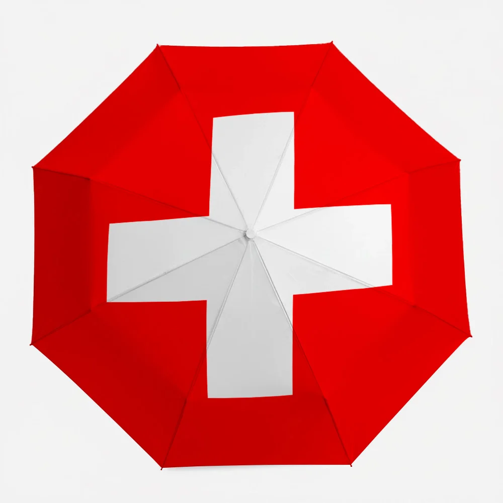 

Switzerland National Flag Umbrella, Windproof Foldable Umbrella, Patriotic Souvenir for Sports Events Daily Use