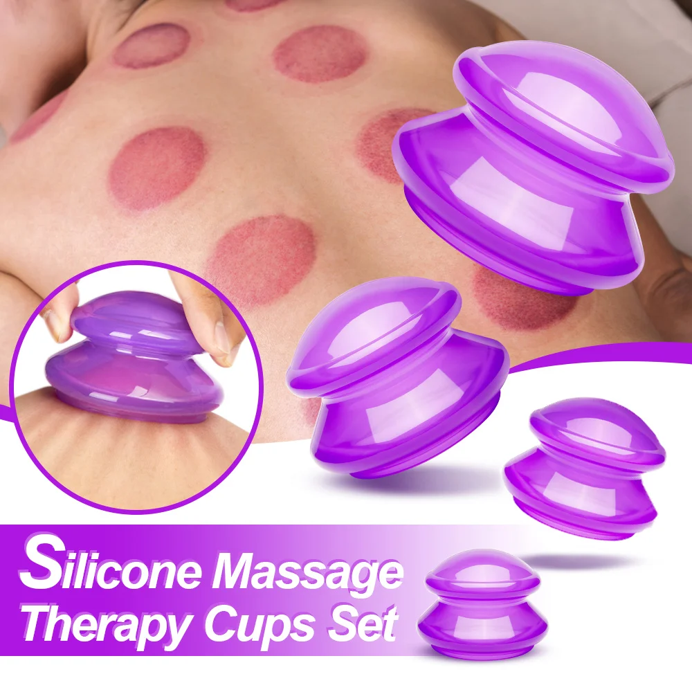 

4Pcs Silicone Cupping Set Suction cups Vacuum Suction Jars Therapy Slimming Body Face Massage Cupping Anti Cellulite Weight Loss