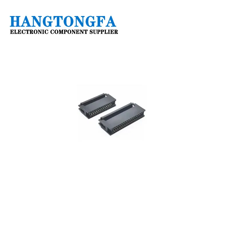 10 Pcs 10 14 16 20 24 26 30 34 40 50 60 64 Pin 2.54 Pitch Card Edge Female Crimp IDC Connector for 1.27 MM Flat Ribbon Cable