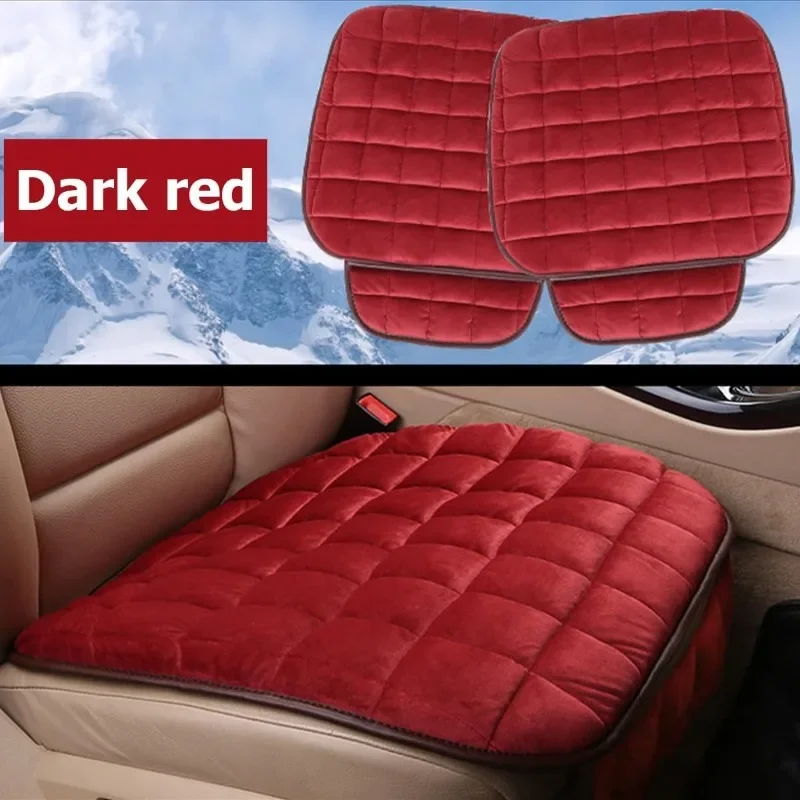 Seat Pad with Non-Slip Rubber Bottom & Storage Pouch,Universal for Vehicle Truck Van SUV Office Chair  Black Car Seat Cushion