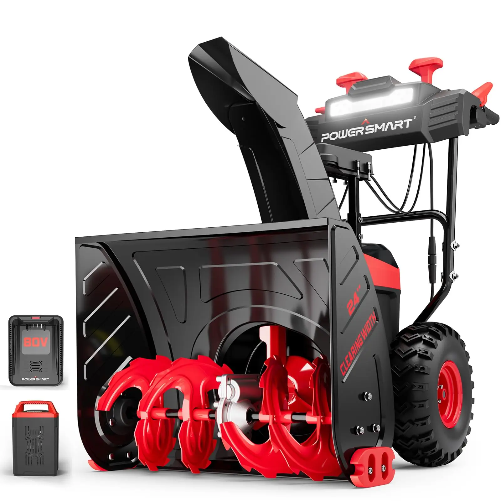 80V 24in. Self-Propelled Cordless Snow Blowe 2-Stage with 6.0Ah Battery and Charger (HB2805A) 80V Battery System