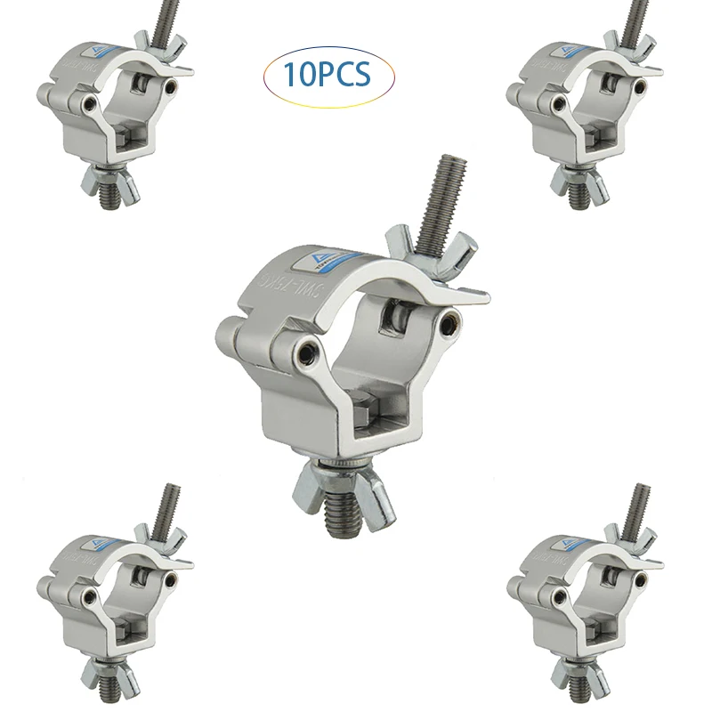 10 Packs Tube 32-35mm Loading for 75kg Aluminum Stage Lighting Truss Display System Accessories Coupler Pipe Truss Clamp Hook