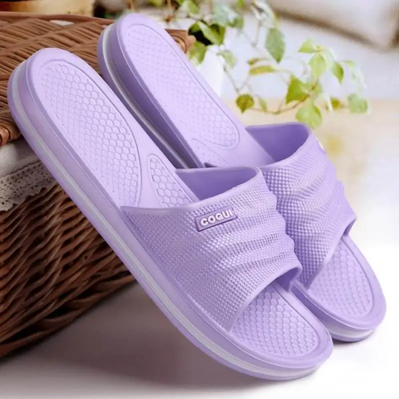 Eco-Friendly Simple Design Batoom Slippers Lightweight Summer Anti-Slip Couples Slippers Candy Colored Home Comfort oes