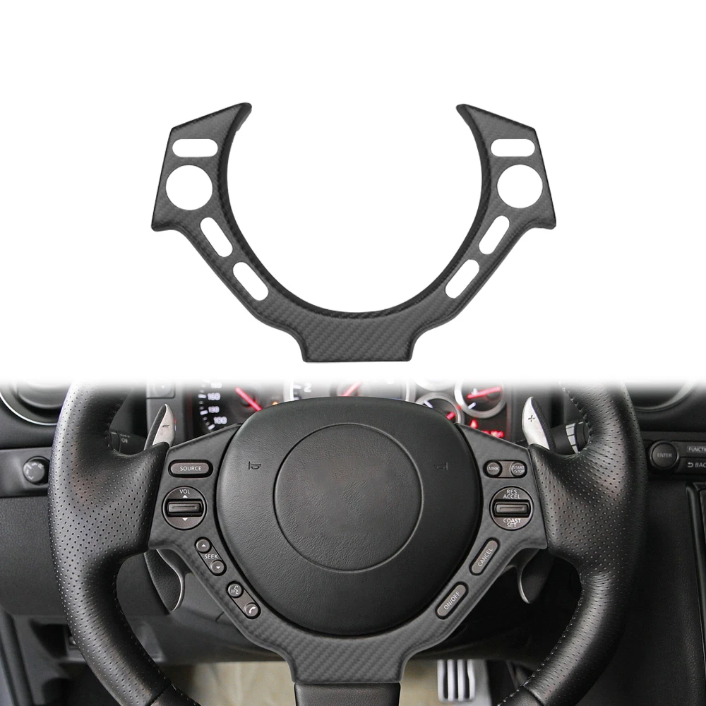 For NISSAN GTR R35 2008-2022 Gear Steering Wheel Panel Cover Trim Frame Matte Carbon