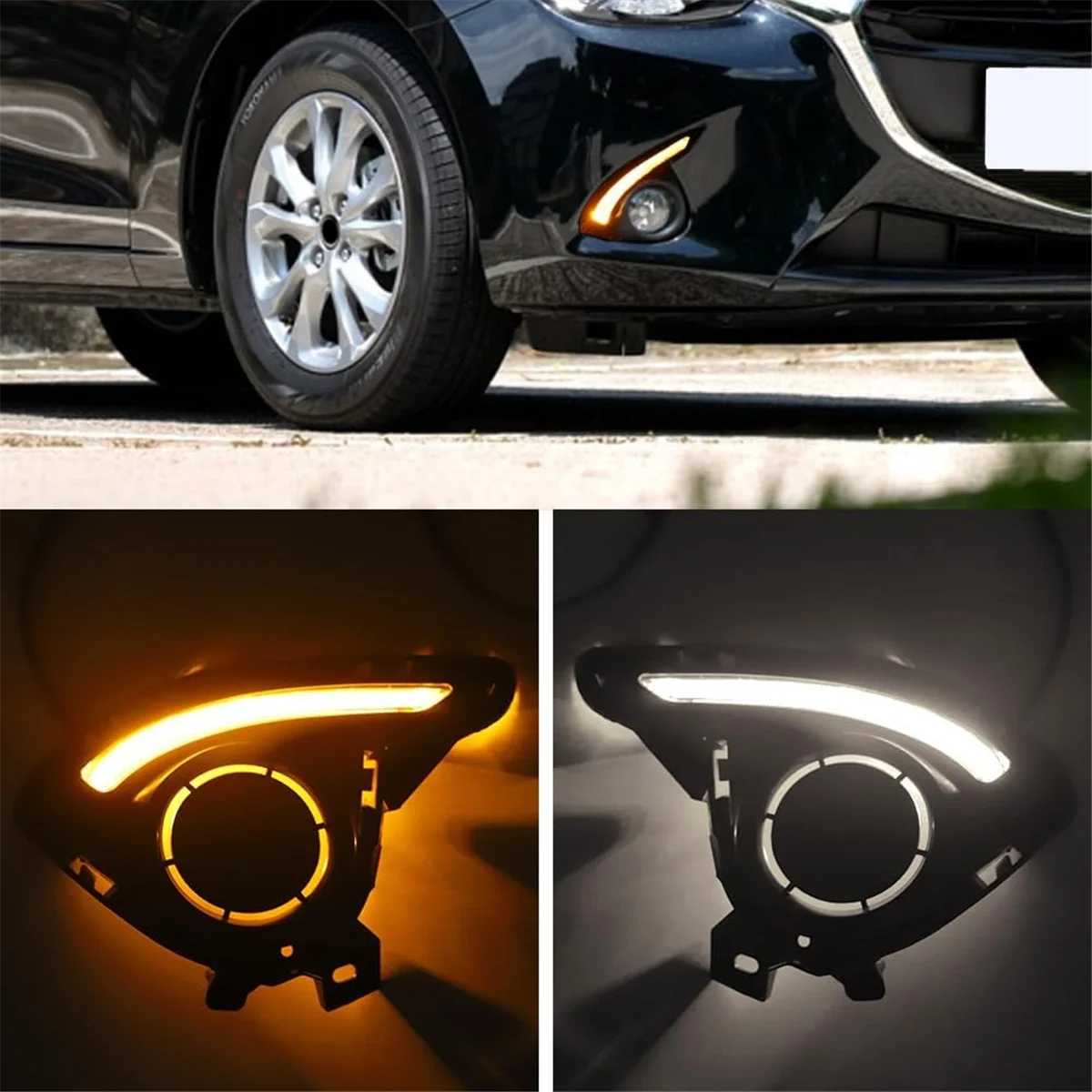 NEW_LED Daytime Running Lights for Mazda 2 Mazda2 Demio 2015 2016 2017