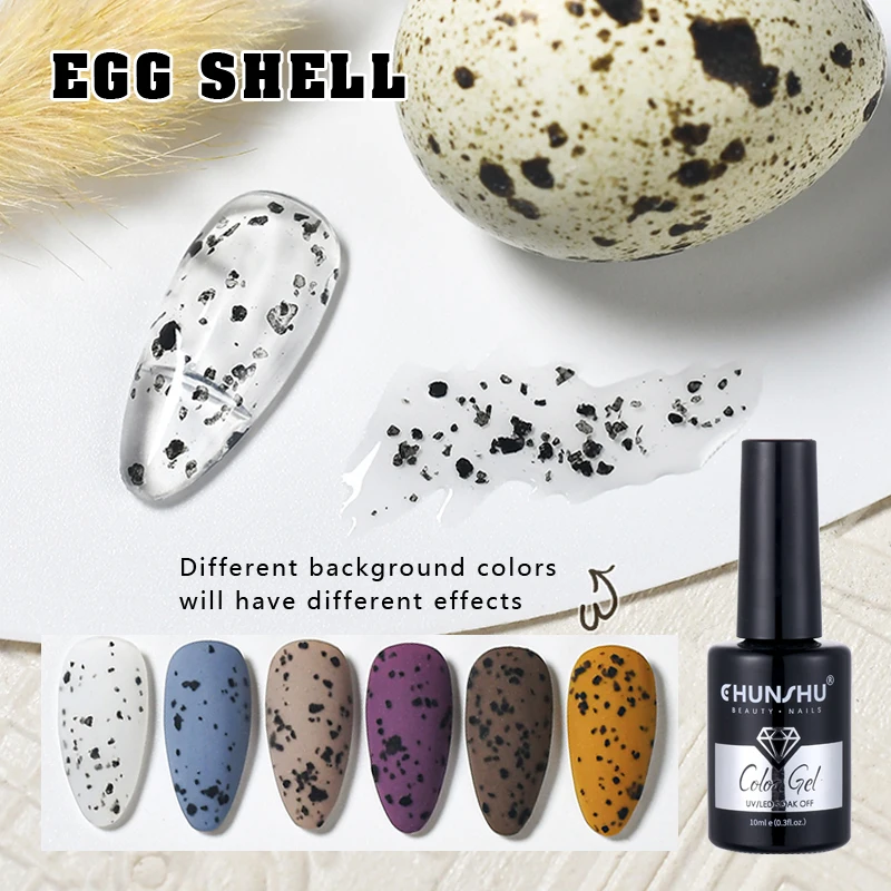 Chunshu 10ml Eierschale Gel Nagellack schwarz Material mit jeder Farb basis für Nägel UV-Maniküre Schnee fälschungen Dec klack DIY einweichen