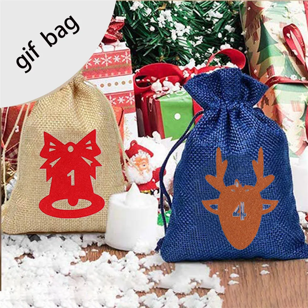 

Christmas bag Christmas Bell pattern gift cotton Bag bag Candy Home Decor Fireplace Christmas Garland And Wreath