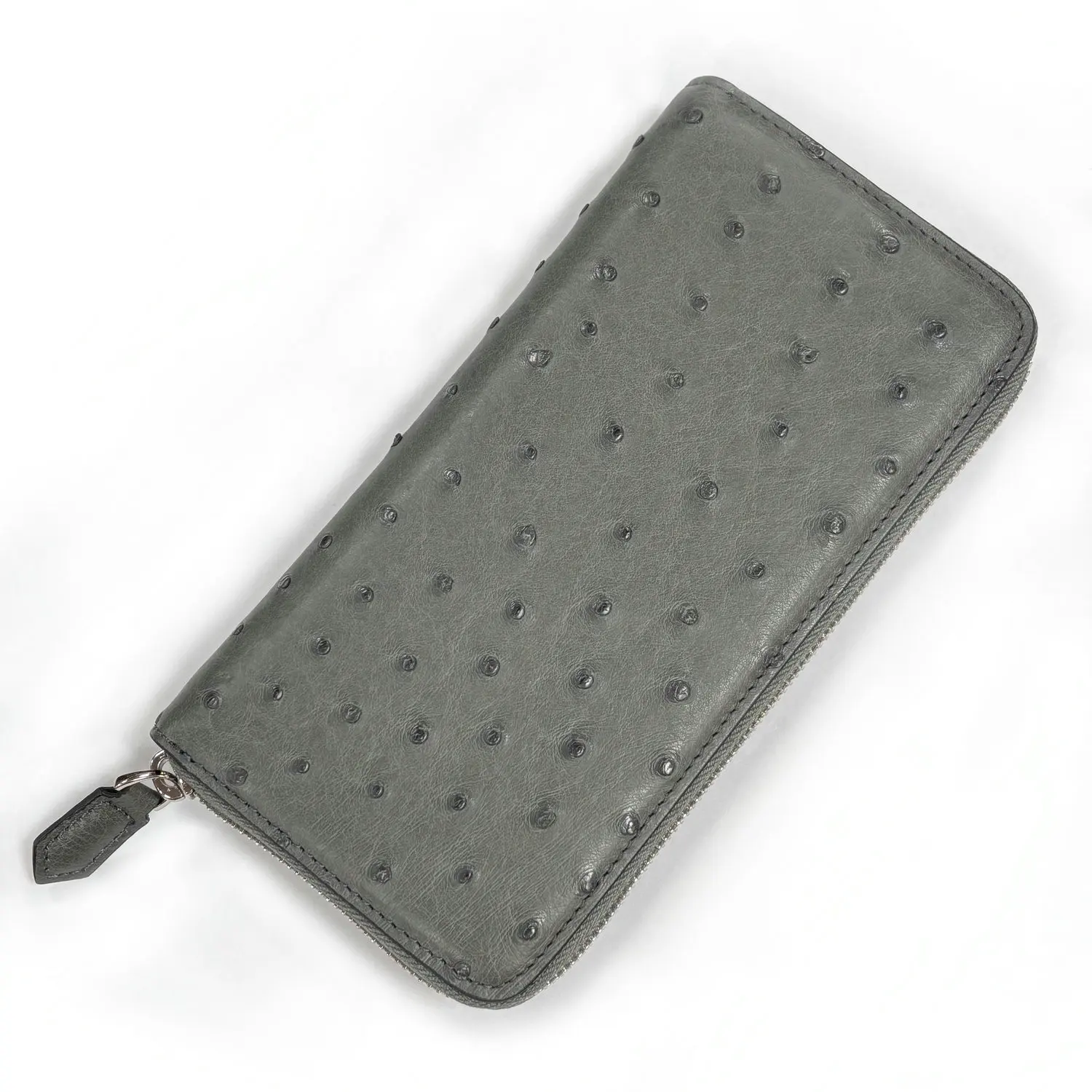 2026 موضة جديدة رجال الأعمال محافظ طويلة الطبيعية الحقيقية النعامة الجلد الجلود الذكور النقدية المحافظ مخلب حاملي بطاقات الرجال براثن #1