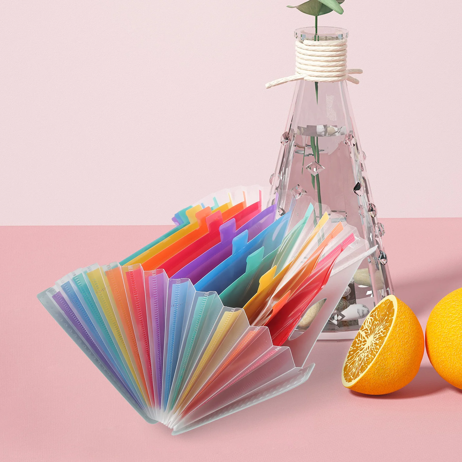 A5 Invoice Storage Bag Large Capacity 2 Layers File Organizer Portable PP Material Receipt Holder Accordion Folder Document Bag