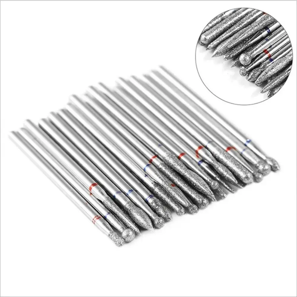 30 Pcs/Box Diamond Manicure Grinding Head Set Peeling Carving Nail Drill Bit Kits Replacement head Nail Trimming