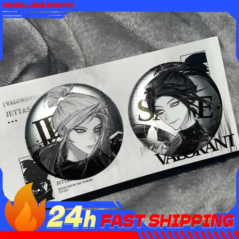 VALORANT игровая периферия, булавки для рисования, фигурка Джетта, жесть, значок, реквизит для косплея, коллекционный агент, игрушки, подарки для мальчиков