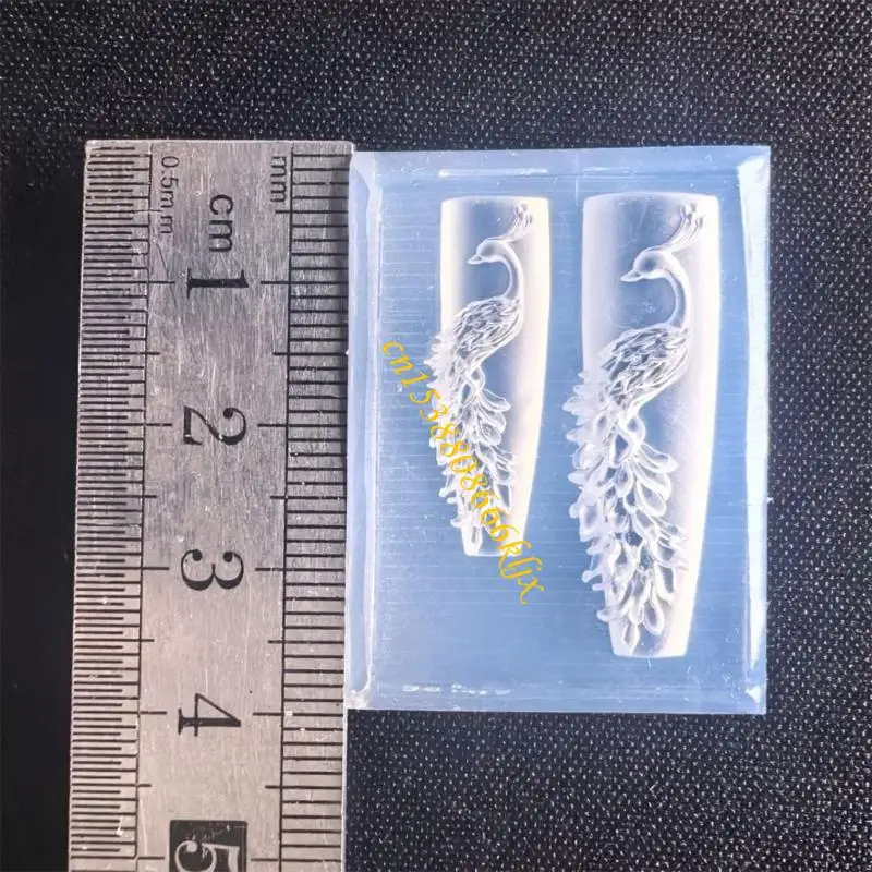 قالب ختم أظافر ثلاثي الأبعاد مفصل من Peacockbird مادة سيليكون ممتازة لصالون تجميل الأظافر والمشاريع الحرفية 066C