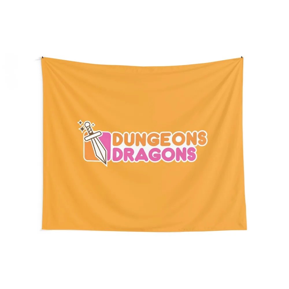 Dungeons and Dragons and Dunkin Donuts Nerd Coffee Tapestry House Decorations Room Decor For Girls Tapestry