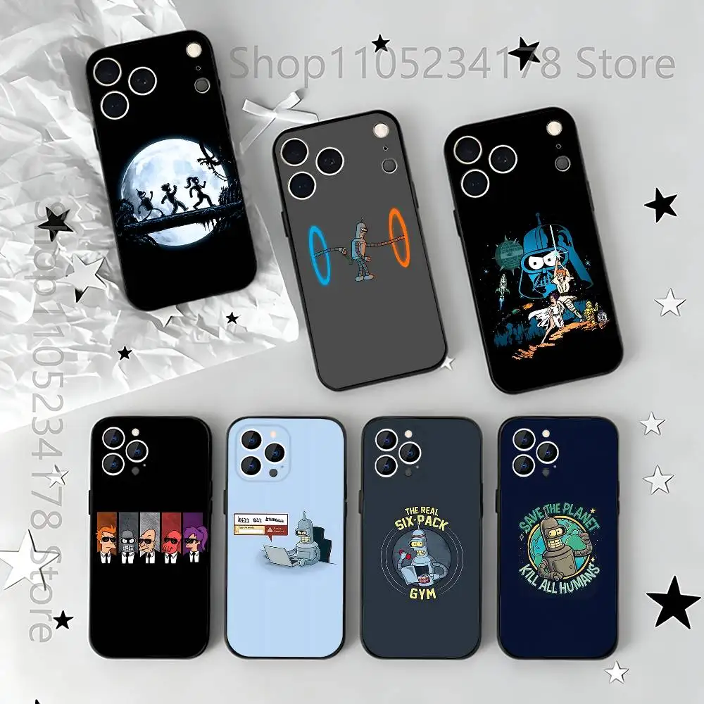 

F-Futurama Funny B-Bender Phone Case For iPhone 17,16,15,14,13,12,11,Pro,Max,Plus,E,Air,Mini Protective Black Cover
