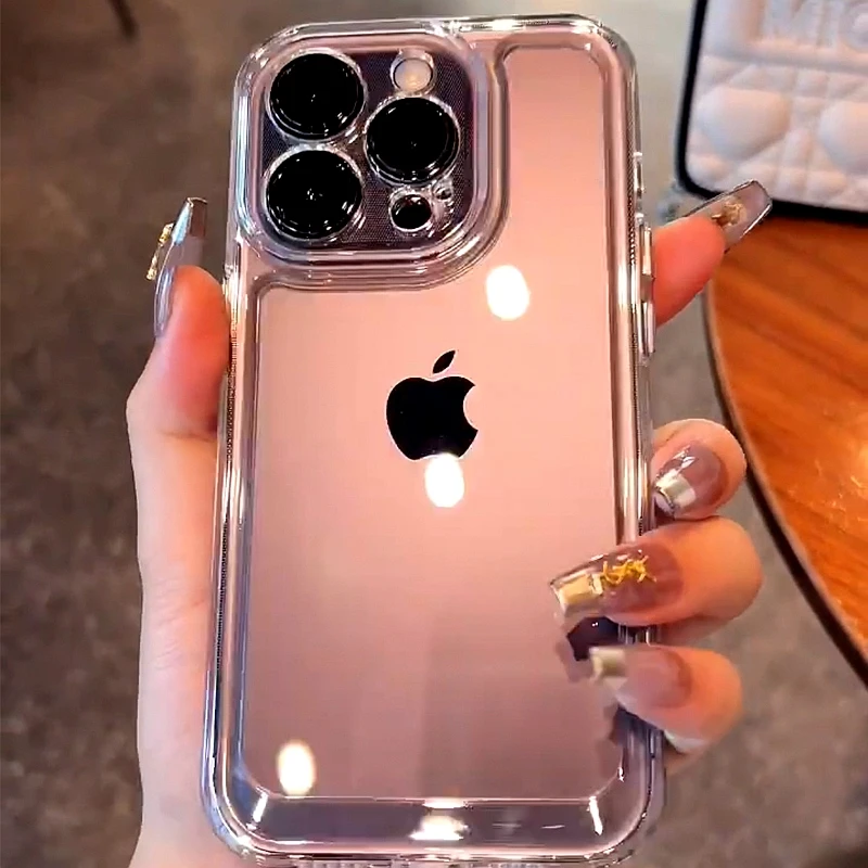 Luxury Transparent Phone Case For iPhone 11 12 13 14 Pro Max X Xs XR Max 7 8 Plus Bumper Shockproof Clear Cases Cover