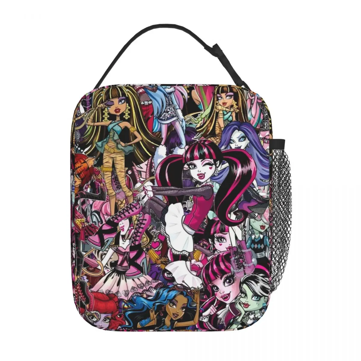 Monster High Lunch Bag Fashion Lunch Box For Women Office Insulated Cooler Bag Oxford Graphic Design Thermal Tote Handbags