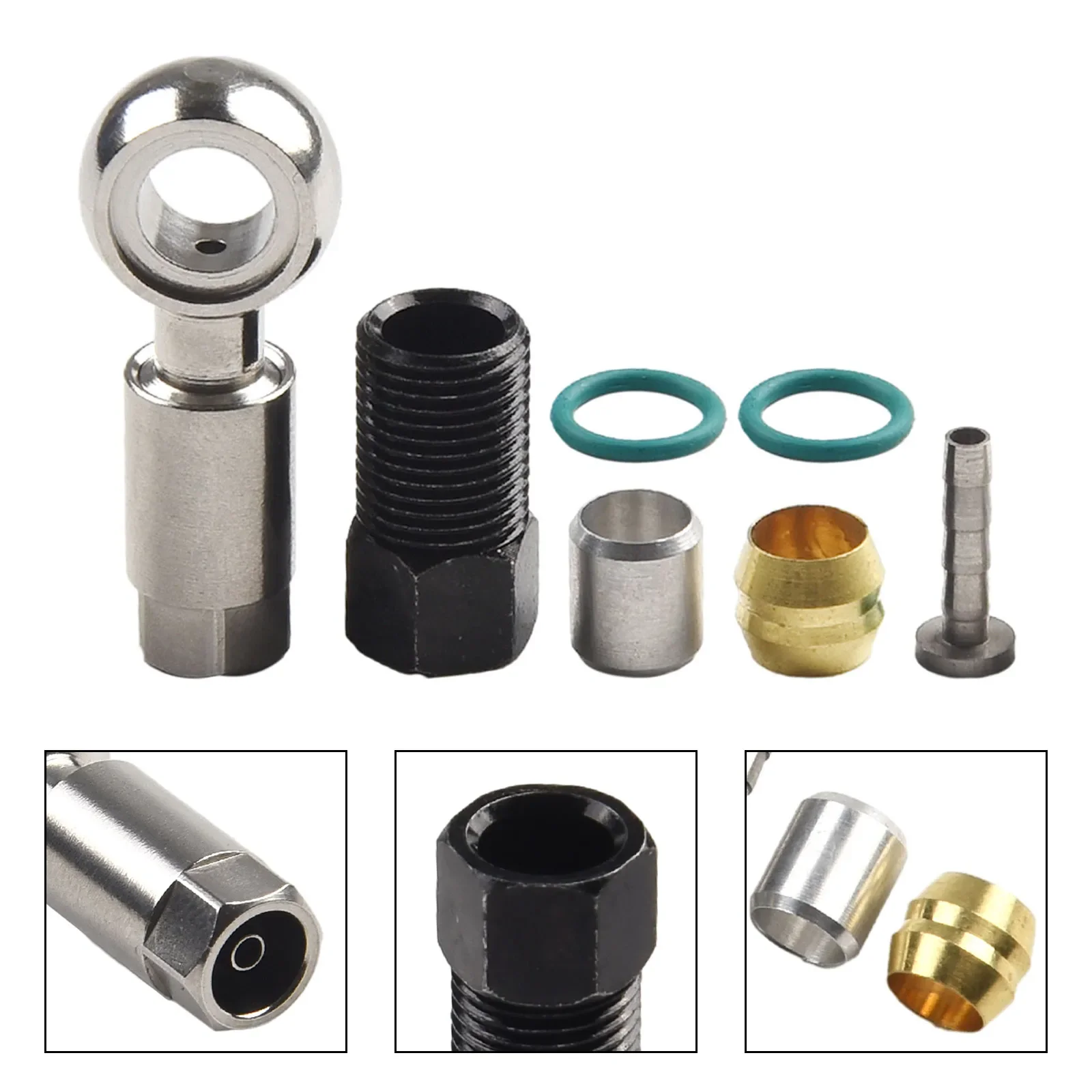 1set CABLE END BANJO SET Connect Rt FOR-Shimano Hydraulic Disc Brake Hose BH90 MTB Bike Oil Needle Olive Head Cycling Parts