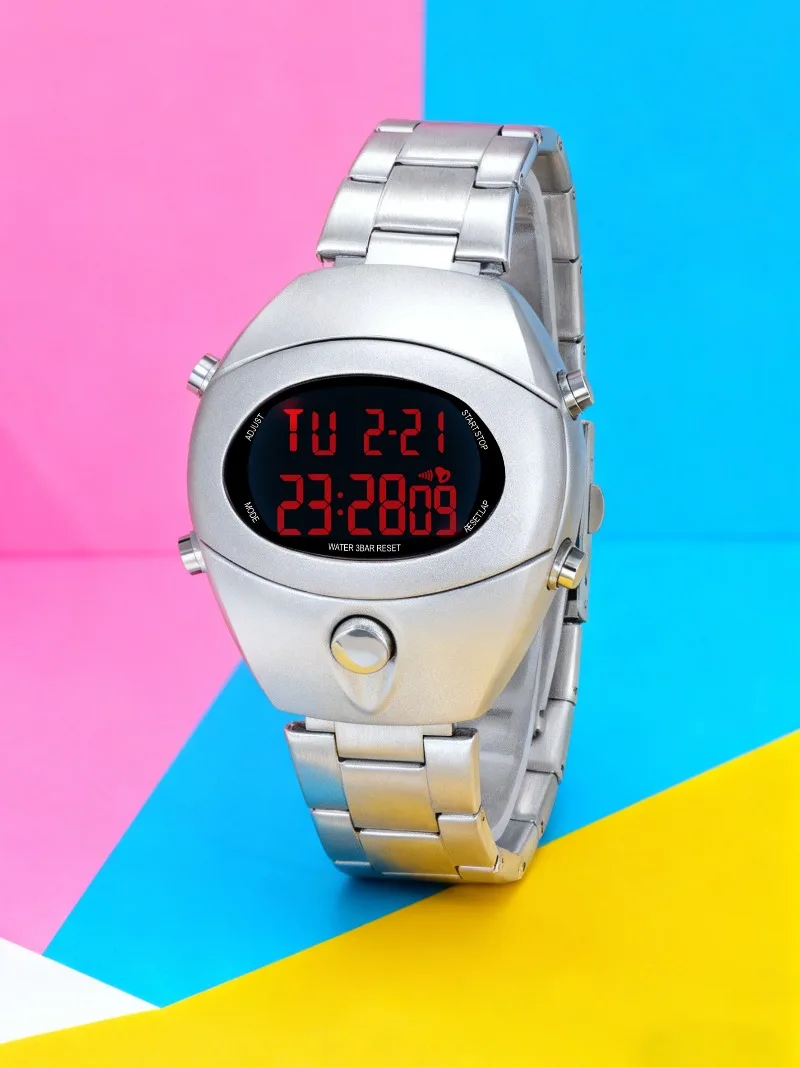 Fashion Men's Watch Special-shaped Retro Y2K Electronic Watch Millennial Style Personality Temperament Multi-function Watch