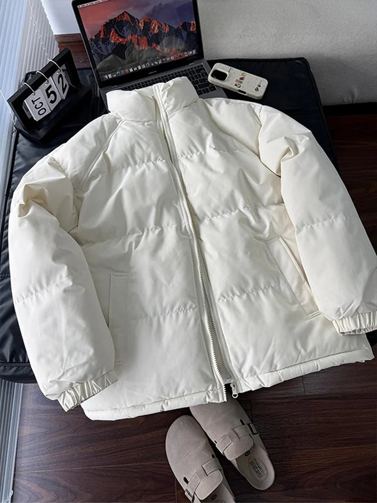 

Мужская утепленная зимняя куртка с воротником-стойкой, на хлопковом наполнителе, теплая, повседневная, молодежная, модная, приталенного кроя, на молнии