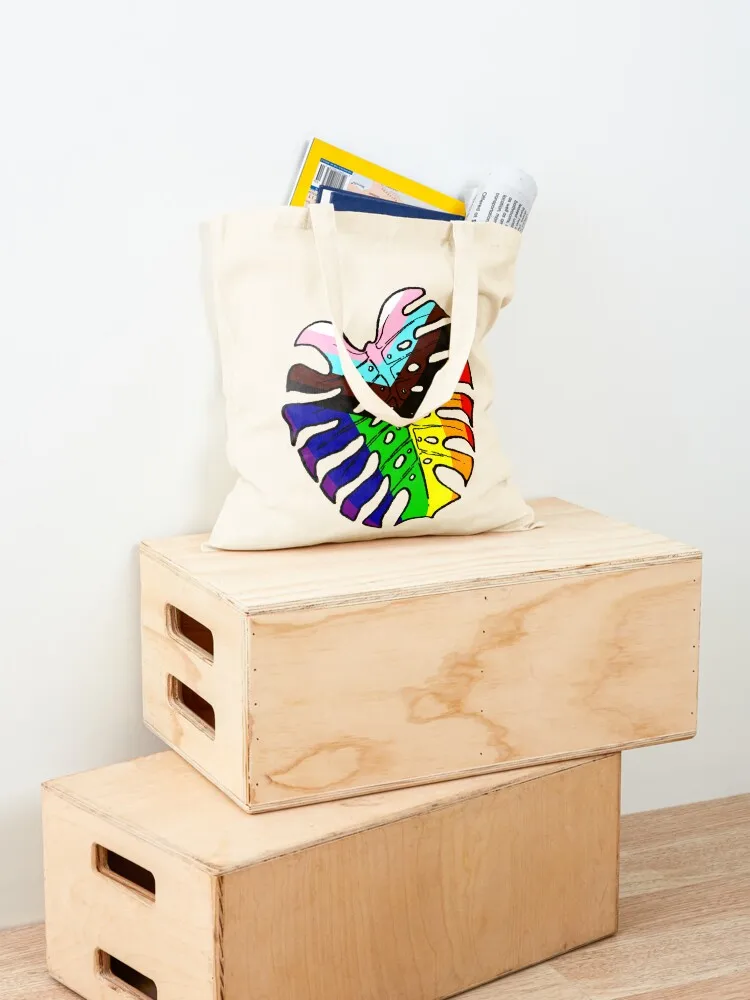 Monstera - Progress Pride Tote Bag Handbags women reusable shopping bag Canvas the tote bag
