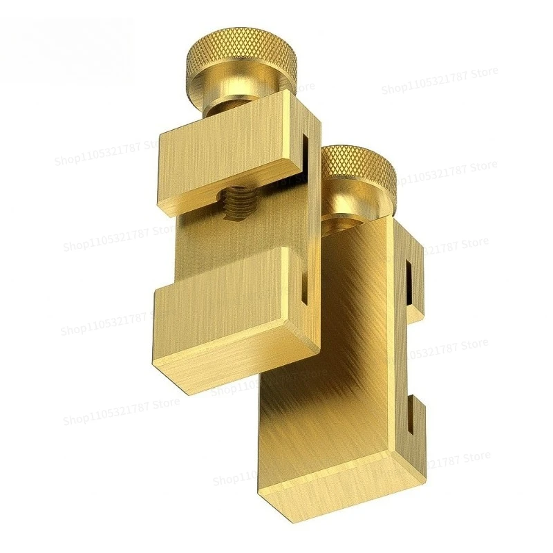 Steel Ruler Brass Material Woodworking Scribing Positioner Fixing Block Straight Ruler Stopper