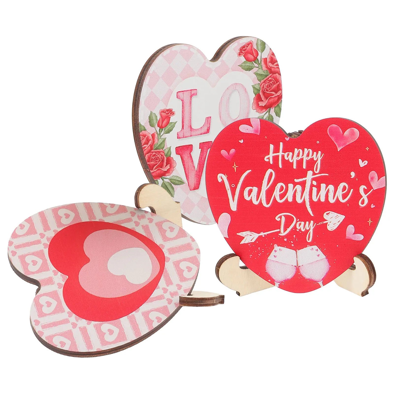 

Wooden Heart 'S Wood Valentine Day Gift Table Valentine'S Day Heart Sign Sign Party naments Wedding Centerpiece