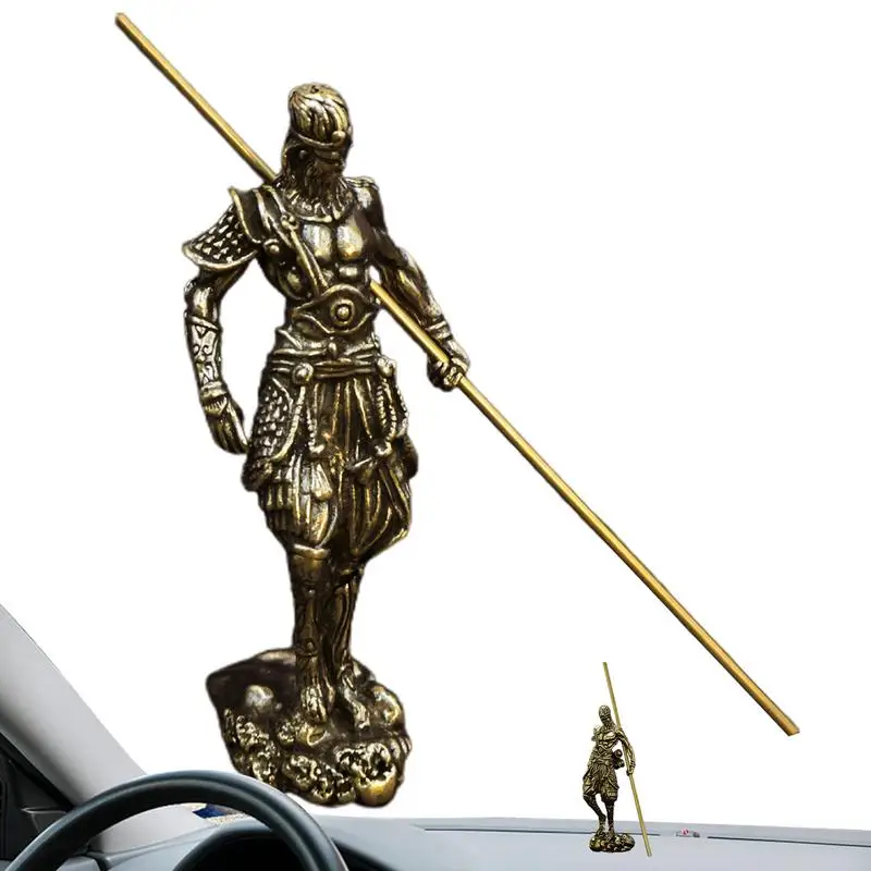 Monkey King Sculpture 3D Sturdy Copper Monkey King Game Figurines Monkey King Staff Decorative Cultural Symbol Statue Sun Wukong