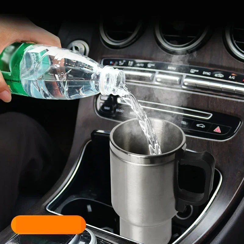 Electric Heating Car Kettle 12V 450ml Vehicle Heating Cup Stainless Steel Camping Travel Kettle Water Coffee Milk Thermal Mug view 3
