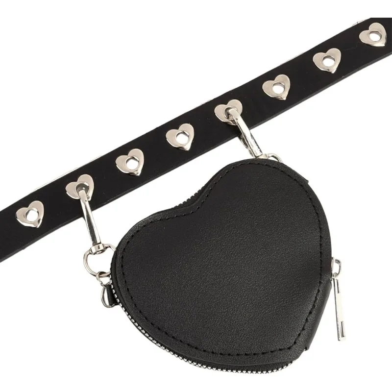 2025년 신상 Y2K 미니 체인 하트 벨트 허리 팩 - 조절 가능한 금속 버클, 여성용 고딕 허리띠