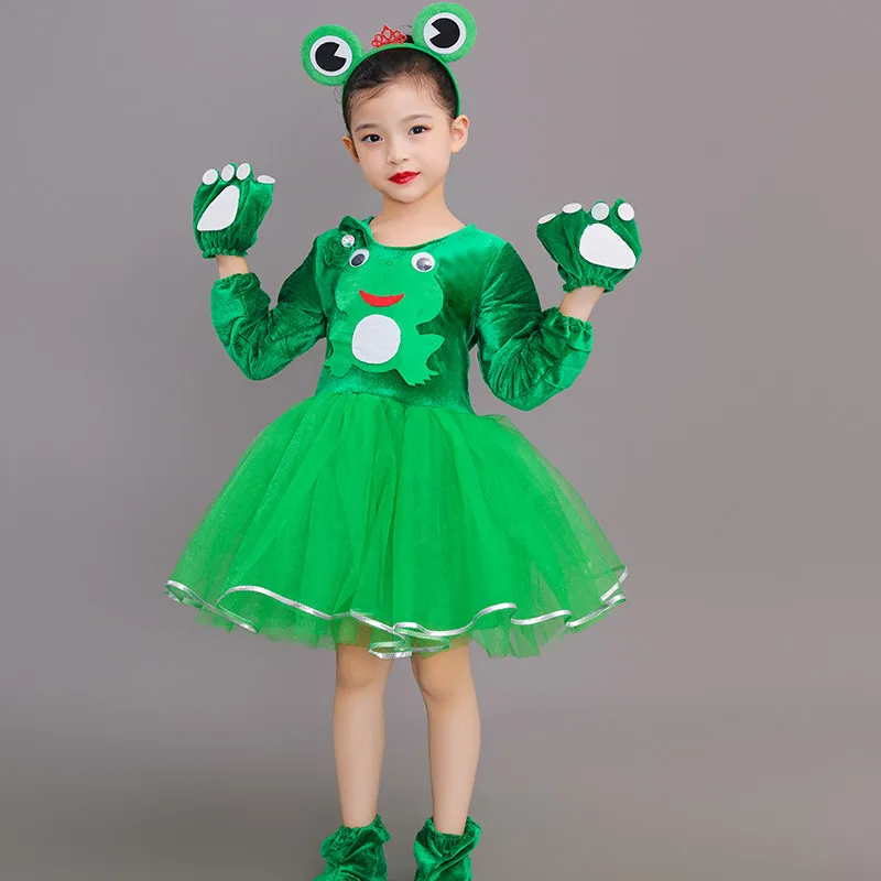 

Child Frog Performance costume Contemporary Dance Wear Kids Long Sleeve Modern Dance Jazz Costumes Girls Dance Costumes