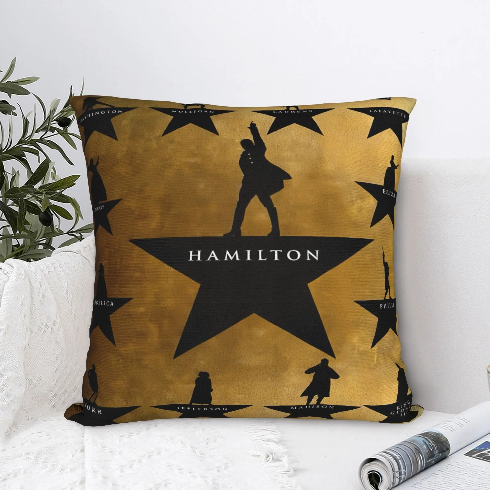 Hamiltons the Musical Pillow Cover  Novelty Pillow Case For Sofa Couch Bed Living Room Comfy Pillowcases Gift
